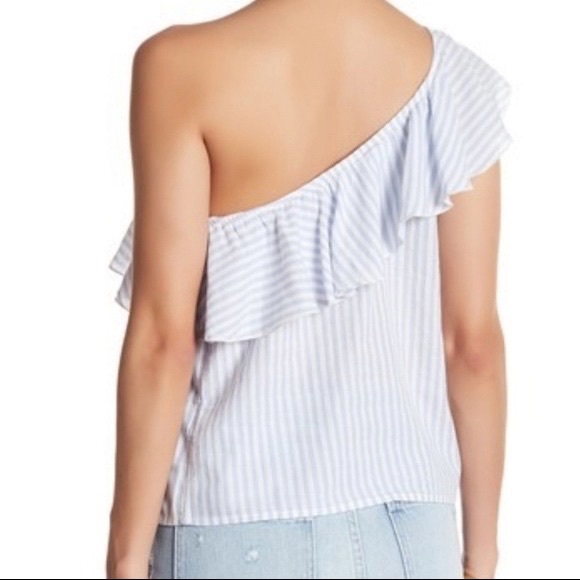 Melrose and Market one shoulder striped blouse - Picture 2 of 7